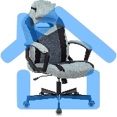 Кресло игровое Бюрократ VIKING 6 KNIGHT BL FABRIC синий, крестовина металл/пластик