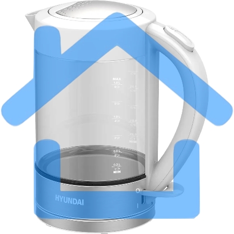 Чайник электрический Hyundai HYK-G9990 1.6л. 2000Вт белый/серебристый корпус: стекло