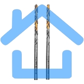 Сверло спиральное по металлу Denzel 3 x 60мм, Р6М5, Golden Tip, 2 шт.