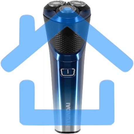 Электробритва роторная Hyundai H-SH8089 реж.эл.:3 питан.:аккум. голубой