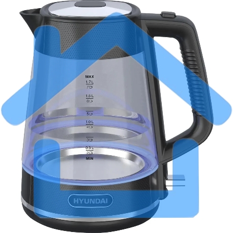 Чайник электрический Hyundai HYK-G3503 1.7л. 2200Вт черный/серебристый (корпус: стекло)-2