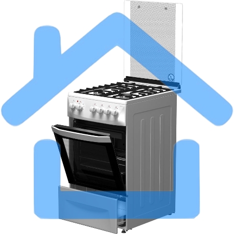 Плита комбинированная Darina 1D1 КМ 241 311 W белый/черный, конфорок 4 шт, духовка 50 л, 50 см x 85 см x 60 см-2