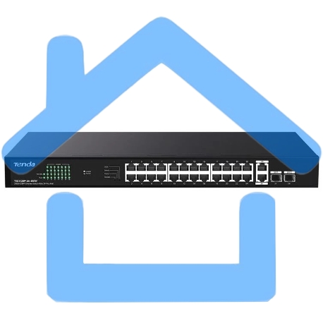 Коммутатор Tenda TEG1128P-24-410W 24PORT-3