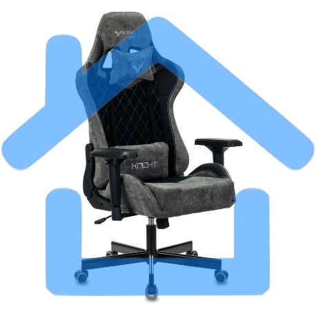 Кресло игровое Бюрократ VIKING 7 KNIGHT B FABRIC черный текстиль/эко.кожа крестовина металл/пластик