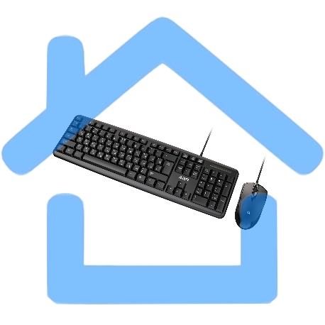 Комплект клавиатура и мышь ABR KM600 черный, интерфейс USB, проводной, RU/EN-2