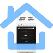 Плита электрическая Cezaris ПЭ Н Д 1200-02 белый, конфорок 4 шт, духовка 43 л, 50 см x 85 см x 50 см