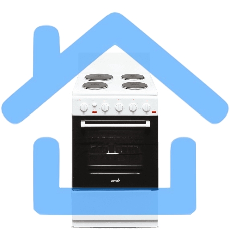 Плита электрическая Cezaris ПЭ Н Д 1200-02 белый, конфорок 4 шт, духовка 43 л, 50 см x 85 см x 50 см