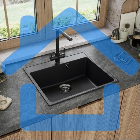 Кухонная мойка Maunfeld Perla 580 MFQS-580B черный-1