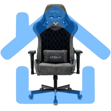 Кресло игровое Бюрократ VIKING 7 KNIGHT B FABRIC черный текстиль/эко.кожа крестовина металл/пластик-44