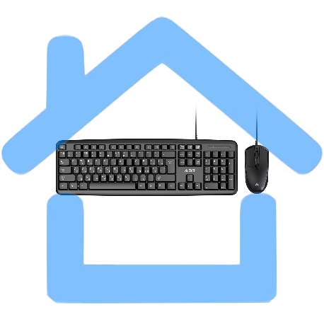 Комплект клавиатура и мышь ABR KM600 черный, интерфейс USB, проводной, RU/EN-3