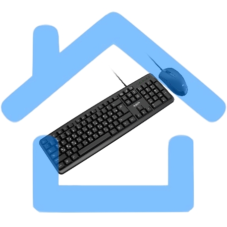 Комплект клавиатура и мышь ABR KM600 черный, интерфейс USB, проводной, RU/EN-4