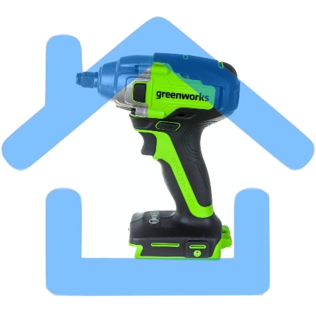Гайковерт ударный аккумуляторный GreenWorks GD24IW400 24В, без АКБ и ЗУ (3802907)