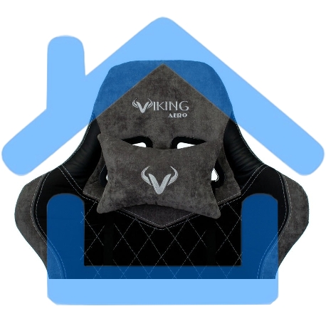 Кресло игровое Бюрократ VIKING 7 KNIGHT B FABRIC черный текстиль/эко.кожа крестовина металл/пластик-40