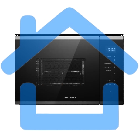 Встраиваемая микроволновая печь Kuppersberg HMW 651 BX, High-Tech, 25 л, мощность 900 Вт, кварцевый гриль, поворотный стол, 5 уровней мощности, 8 автоматических программ, размораживание, сенсорное управление, дисплей, черный/нержавеющая сталь