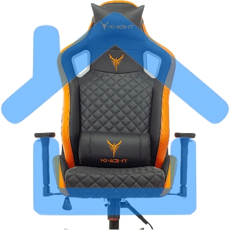 Кресло игровое Knight OUTRIDER черный/оранжевый ромбик эко.кожа с подголов. крестовина металл-27