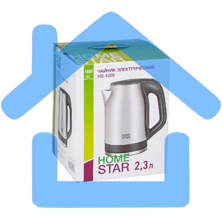 Чайник электрический HOMESTAR HS-1005 2,3 л, 1800 Вт, нержавейка, серый-2
