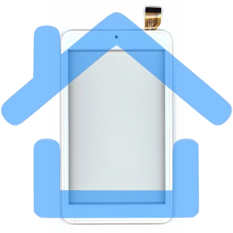 Сенсорное стекло (тачскрин) для Евросеть E-TAB 7.11, белое с рамкой
