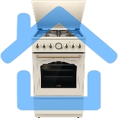 Плита комбинированная Gorenje GKS5B70CLI бежевый, конфорок 4 газовых, духовка 70 л, 50 см x 85 см x 59.4 см