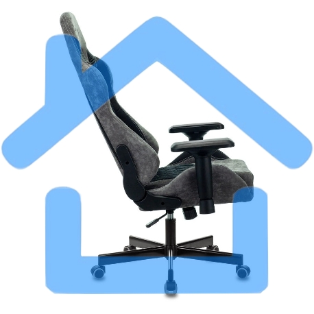 Кресло игровое Бюрократ VIKING 7 KNIGHT B FABRIC черный текстиль/эко.кожа крестовина металл/пластик-45