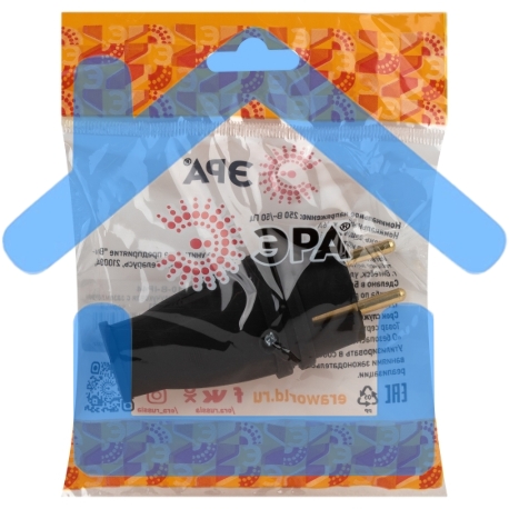 Вилка ЭРА VX10-B-IP44 каучуковая c заземлением 16А IP44 прямая черная-1