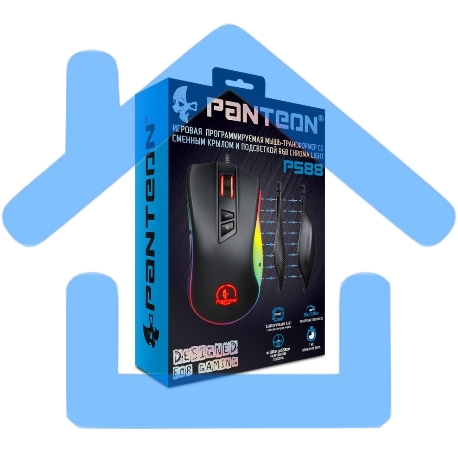 Мышь проводная Jet.A Panteon PS88 черный, 6200 dpi, USB, кнопки - 9-1