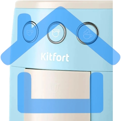 Кофеварка рожковая Kitfort КТ-7466 голубой/белый, исп. кофе - молотый/капсулы, 1.4 л, 1450 Вт, 19 Бар-4