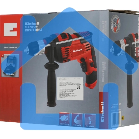 Дрель ударная Einhell TH-ID 720/1 Kit 720Вт патрон:быстрозажимной реверс (кейс в комплекте) (4259715)-7