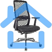 Кресло руководителя Бюрократ MC-915 черный TW-01 38-418 сетка/ткань, крестовина алюминий