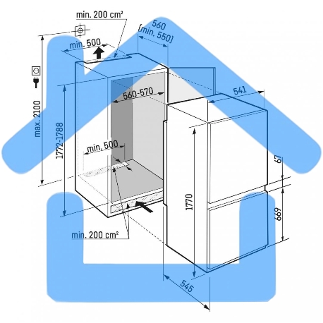 Холодильник Liebherr Pure ICSf 5103-22 001 белый двухкамерный 182/80л морозилка снизу, ручное-1