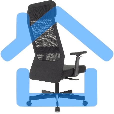 Кресло руководителя Бюрократ T-995 черный TW-01, сетка/ткань, крестов. металл черный-9