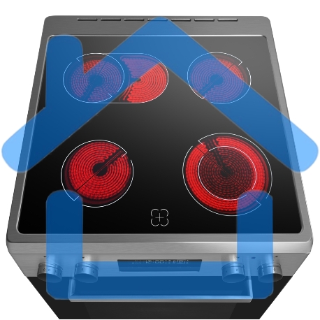 Плита электрическая Maunfeld MEC611CS09TD серебристый, конфорок 4 шт, духовка 59 л, 60 см x 85 см x 60 см-5