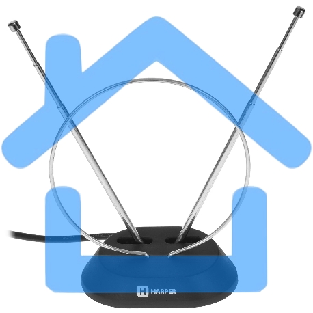 Телевизионная антенна Harper ADVB-2111 (комнатная, пассивная;DVB-T2; VHF / UHF (174–230 MHz, 470-862 MHz); 20 dB; 75; 3dB; 1 м)