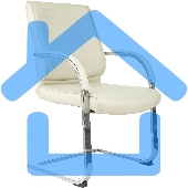 Кресло офисное Бюрократ T-8010-LOW-V/IVORY слоновая кость, искусственная кожа, на полозьях