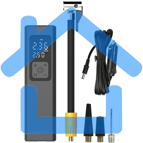 Автомобильный компрессор Digma QBK-275 шланг 0.16м-1