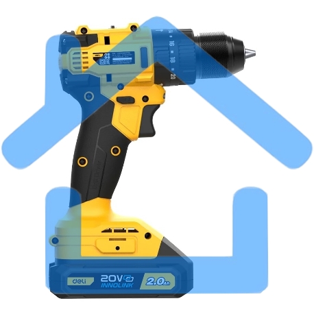 Дрель-шуруповерт Deli DC150, Аккумуляторная, 20В, 2 АКБ, Ударная, Сумка-4