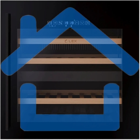 Винный шкаф LEX LWD6036BL dual zone S 1-нокамерн. черный стекло (CHAT500009)