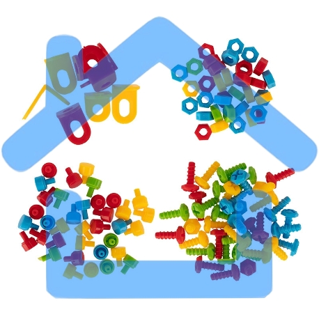 Конструктор Смородинка 70-0724 развивающий детский с шуруповертом и мозаикой, 248 деталей-2