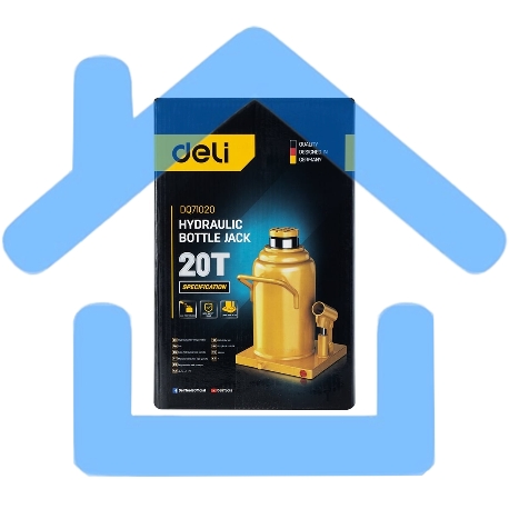 Домкрат бутылочный гидравлический Deli DQ71020 макс.грузоподъемность 20 т-1