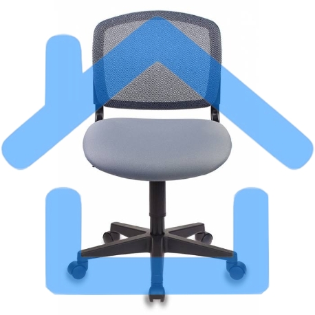 Кресло компьютерное Бюрократ CH-296/DG/15-48 темно-серый, сиденье серый 15-48, спинка сетка-9