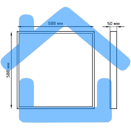 Светильник светодиодный универсальный Gauss LED ДВО 30 Вт MiR 3000 Лм 5000К 588х588х50 мм IP40 Грильято матовый планки-1