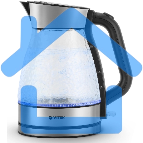 Чайник электрический Vitek VT-8808 1.7л. 2200Вт разноцветный корпус: стекло/металл