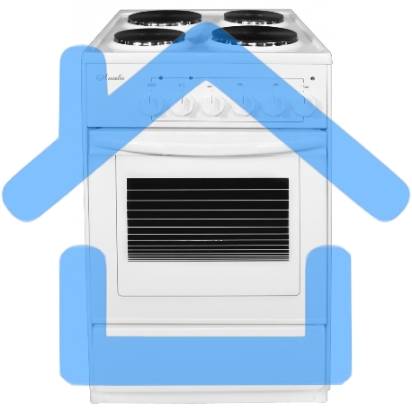 Плита электрическая Лысьва ЭП 411 белый, конфорок 4 электрических, духовка 57 л, 50 см x 84 см x 60 см