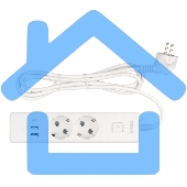 Бытовой удлинитель PowerCube, 2р с/з вык.,3USB, 3500 Вт, 16А, 1.9 м, 3*1,0 (белый) PC-4-2M