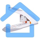 Степлер мощный Deli E0487 23/6 23/8 23/10 23/13 (80 листов) ассорти/белый, 100 скоб, коробка