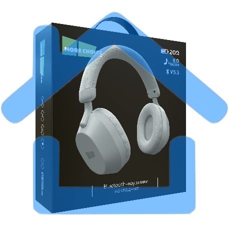 Наушники беспроводные накладные MORE CHOICE (4610196409530) HW55 Grey-1