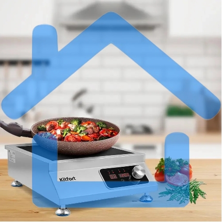 Плита Индукционная Kitfort КТ-143 серебристый/черный стеклокерамика (настольная)-6