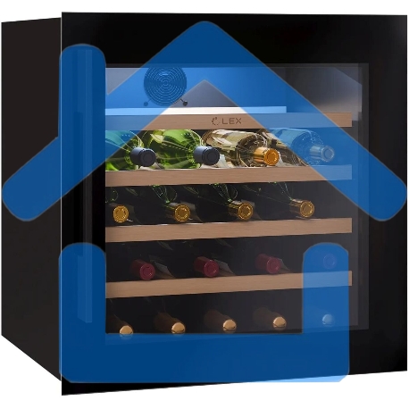 Винный шкаф LEX LWD6036BL 1-нокамерн. черный стекло (CHAT500006)-4