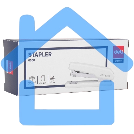 Степлер Deli E0300белый, Exceed 24/6 26/6 (25 листов) белый, 100 скоб, металл/пластик, коробка-1