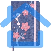 Блокнот Moleskine LIMITED EDITION SAKURA LESU08QP062 Large 130х210мм, обложка текстиль, 176 страниц, нелинованный, синий, 2025