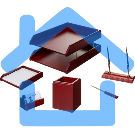 Настольный набор Good Sunrise M6C-25A (6 предметов) фактура красное дерево, материал дерево, бордовый/черный